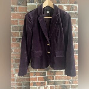 J. Crew purple velvet blazer, size 4